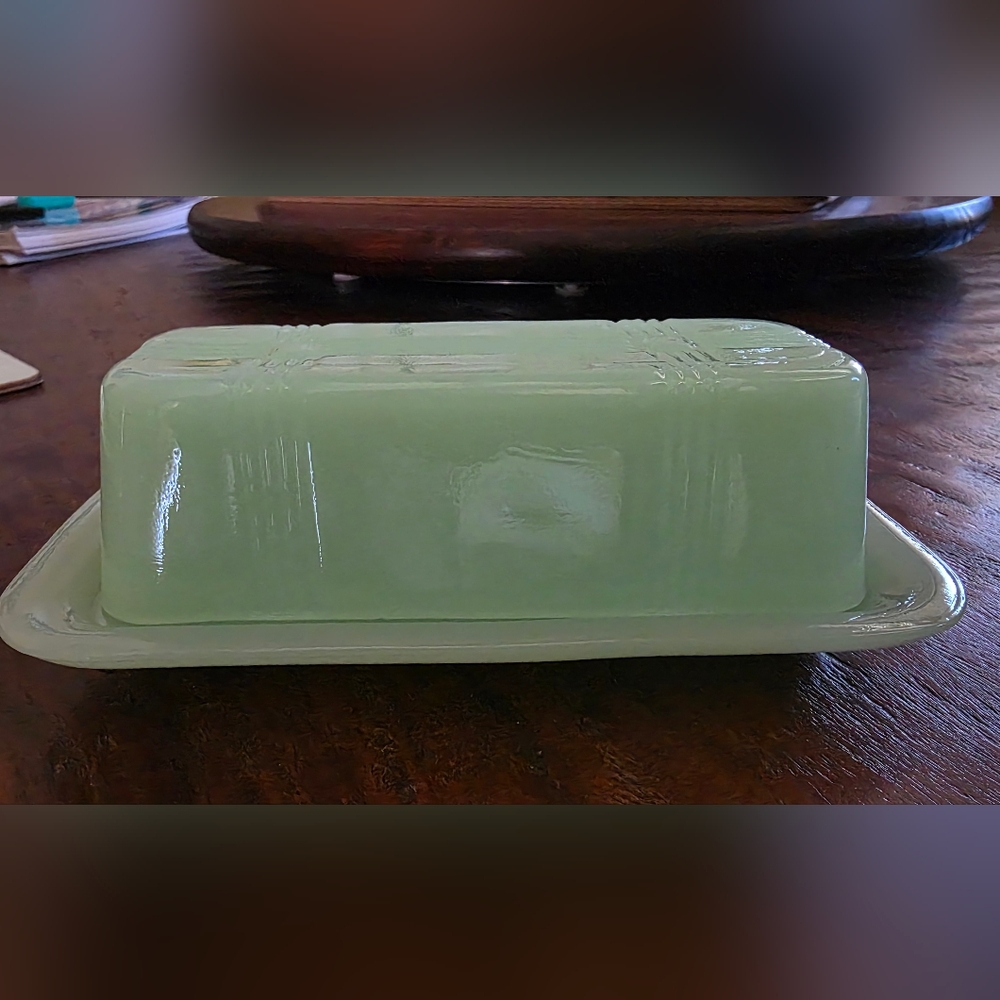 Elegant Jadite Butter Dish